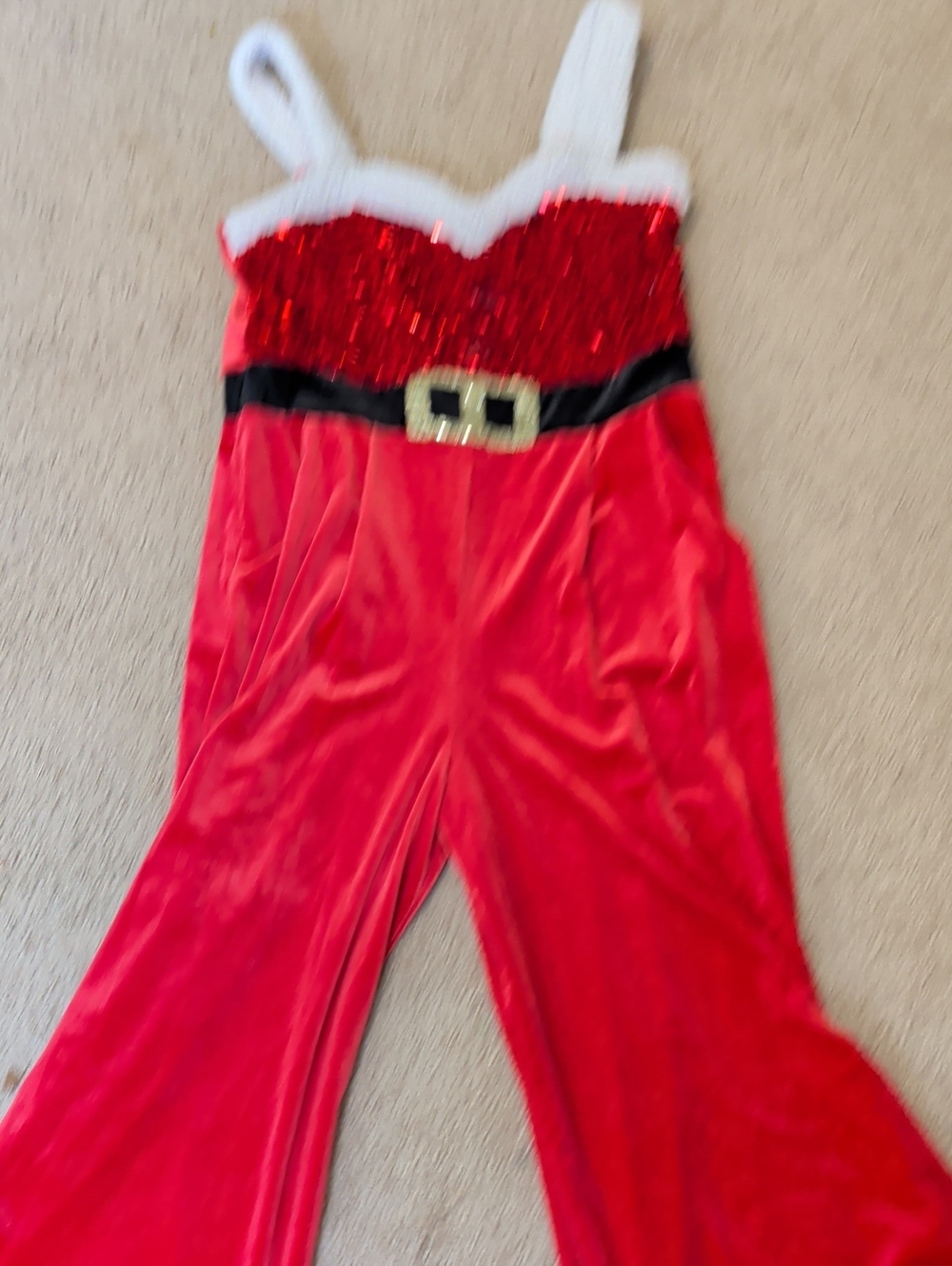 No Boundaries Bright Red Women's/Juniors  Christmas Jumper With Sequins On Top